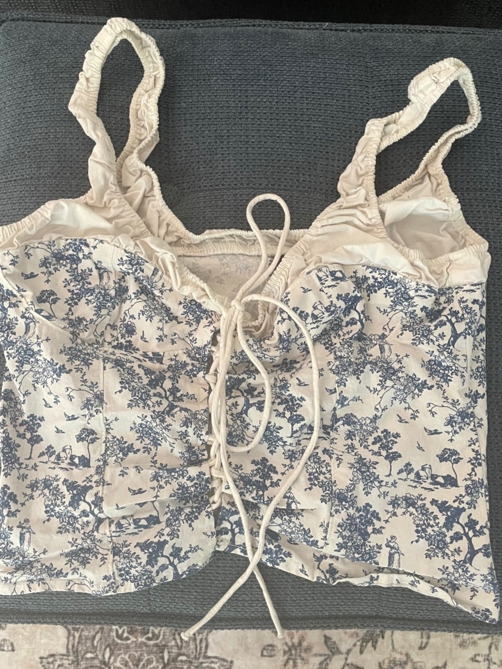 H&M Blue and White Corset Tank Top